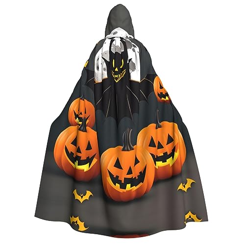 ZhanMg Halloween Mond Fledermaus Kürbis Kapuzenumhang für Erwachsene - Cosplay Weihnachten Umhang Robe für Halloween, Ostern, Karneval, Partys, Maskerade von ZhanMg