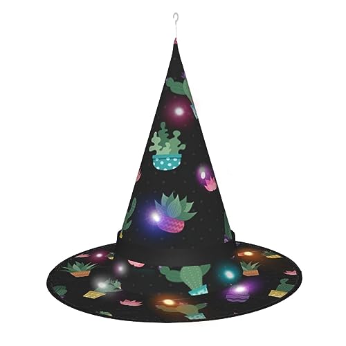 ZhanMg Kaktus.. Spitzer Hexenhut - Damen Halloween Kostüm Zubehör Party Maskerade Cosplay Kleid von ZhanMg