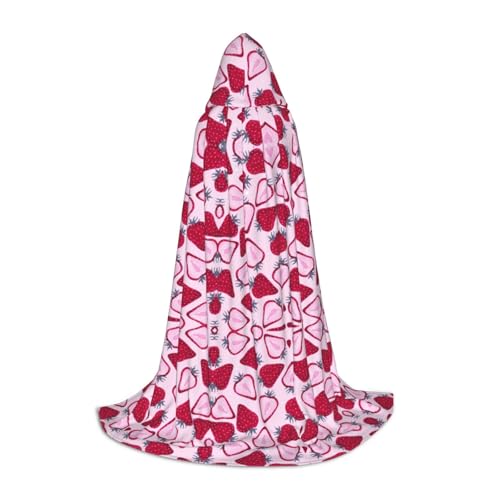 ZhanMg Kapuzenumhang mit Erdbeermuster, ideal für Cosplay, Halloween, Ostern, bequemer Umhang für Bühnenkostüme ZhanMg Kapuzenumhang mit Erdbeermuster, ideal für Cosplay, Halloween, Ostern, bequemer Umhang für Bühnenkostüme von ZhanMg