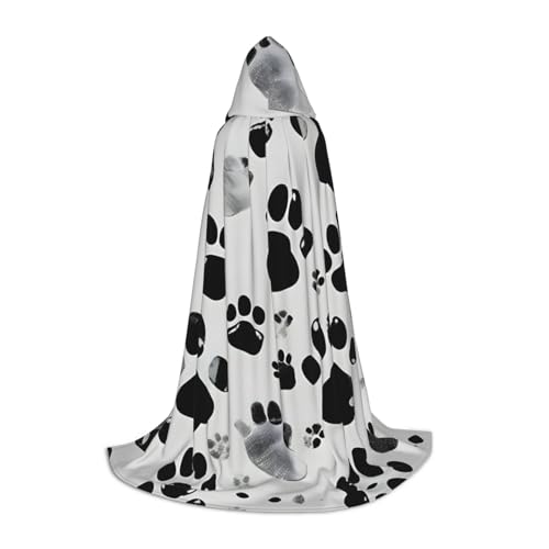 ZhanMg Kapuzenumhang mit Hundepfotenmuster, ideal für Cosplay, Halloween, Ostern, bequemer Umhang für Bühnenkostüme ZhanMg Kapuzenumhang mit Hundepfotenmuster, ideal für Cosplay, Halloween, Ostern, bequemer Umhang für Bühnenkostüme von ZhanMg
