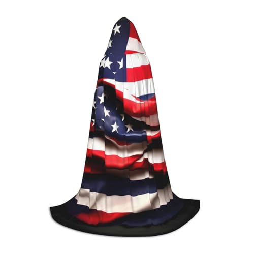 ZhanMg Kapuzenumhang mit amerikanischer Flagge, ideal für Cosplay, Halloween, Ostern, bequemer Umhang für Bühnenkostüme ZhanMg Kapuzenumhang mit amerikanischer Flagge, ideal für Cosplay, Halloween, Ostern, bequemer Umhang für Bühnenkostüme von ZhanMg