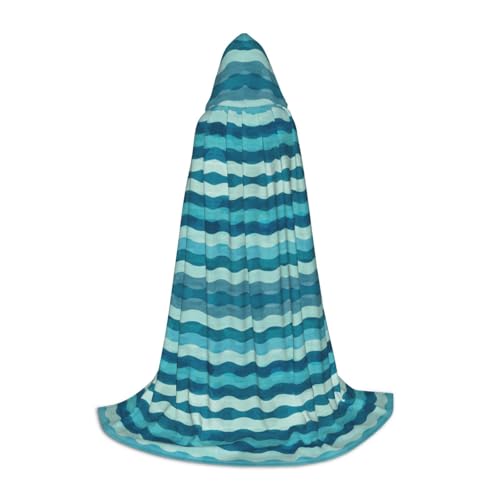ZhanMg Kapuzenumhang mit blauem Wellenmuster, ideal für Cosplay, Halloween, Ostern, bequemer Umhang für Bühnenkostüme ZhanMg Kapuzenumhang mit blauem Wellenmuster, ideal für Cosplay, Halloween, Ostern, bequemer Umhang für Bühnenkostüme von ZhanMg