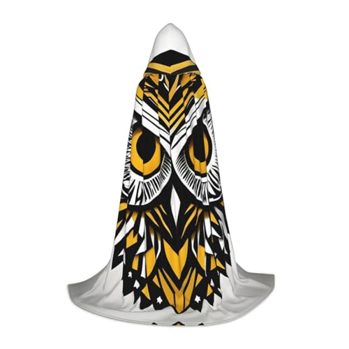 ZhanMg Kapuzenumhang mit süßem Eulenmuster, ideal für Cosplay, Halloween, Ostern, bequemer Umhang für Bühnenkostüme von ZhanMg