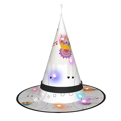 ZhanMg Lama Spitzer Hexenhut - Damen Halloween Kostüm Zubehör Party Maskerade Cosplay Kleid von ZhanMg