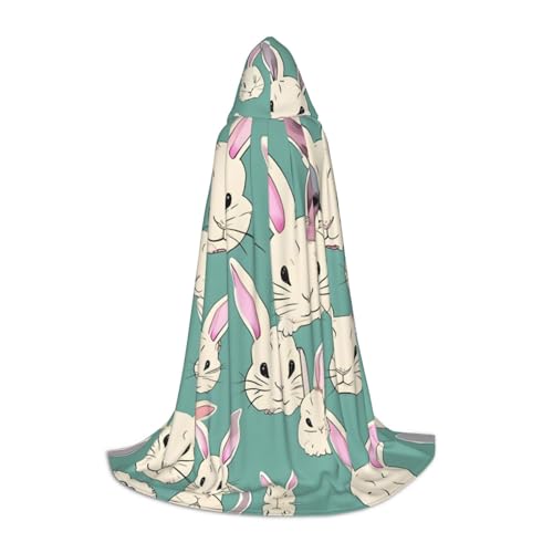 ZhanMg Niedlicher Kapuzenumhang mit Hase, ideal für Cosplay, Halloween, Ostern, bequemer Umhang für Bühnenkostüme ZhanMg Niedlicher Kapuzenumhang mit Hase, ideal für Cosplay, Halloween, Ostern, bequemer Umhang für Bühnenkostüme von ZhanMg