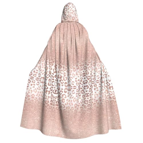 ZhanMg Rose-goldener Glitzer-Umhang mit Kapuze für Erwachsene, Cosplay, Weihnachtsumhang, Robe für Halloween, Ostern, Karneval, Partys, Maskerade von ZhanMg