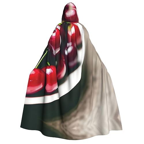 ZhanMg Rote Kirschen Kapuzenumhang für Erwachsene - Cosplay Weihnachten Umhang Robe für Halloween, Ostern, Karneval, Partys, Maskerade von ZhanMg