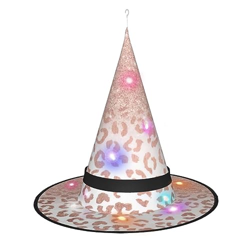 ZhanMg Rotgoldener Glitzer-Hexenhut – Halloween-Kostüm-Zubehör, Party-Maskerade und Cosplay-Kleid für Damen von ZhanMg