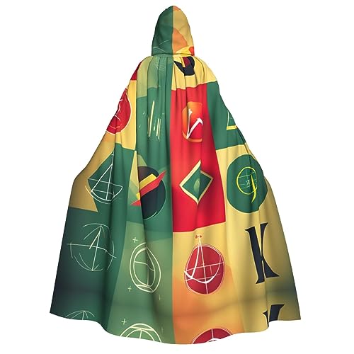 ZhanMg Schulmathematik-Symbole Kapuzenumhang für Erwachsene - Cosplay Weihnachten Umhang Robe für Halloween, Ostern, Karneval, Partys, Maskerade von ZhanMg