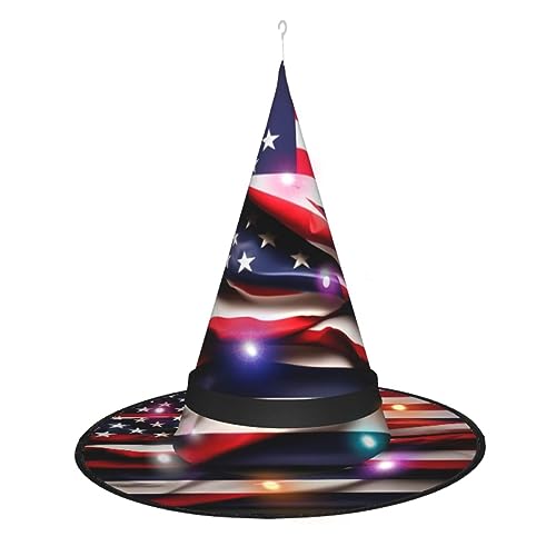 ZhanMg Spitzer Hexenhut mit amerikanischer Flagge, Halloween-Kostüm-Zubehör, Party-Maskerade und Cosplay-Kleid ZhanMg Spitzer Hexenhut mit amerikanischer Flagge, Halloween-Kostüm-Zubehör, Party-Maskerade und Cosplay-Kleid von ZhanMg