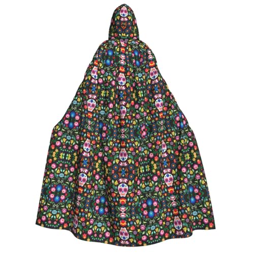 ZhanMg Sugar Horror Totenkopf und Blumen Kapuzenumhang für Erwachsene - Cosplay Weihnachten Umhang Robe für Halloween, Ostern, Karneval, Partys, Maskerade ZhanMg Sugar Horror Totenkopf und Blumen Kapuzenumhang für Erwachsene - Cosplay Weihnachten Umhang Robe für Halloween, Ostern, Karneval, Partys, Maskerade von ZhanMg