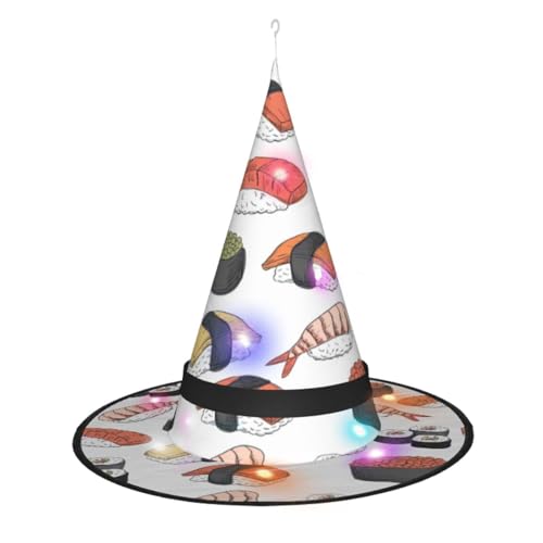 ZhanMg Sushi Spitzer Hexenhut - Damen Halloween Kostüm Zubehör Party Maskerade Cosplay Kleid von ZhanMg