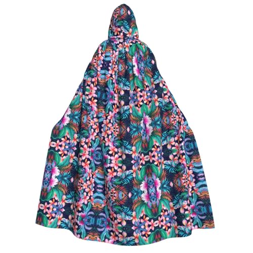 ZhanMg Tropische Blumen Kapuzenumhang für Erwachsene - Cosplay Weihnachten Umhang Robe für Halloween, Ostern, Karneval, Partys, Maskerade von ZhanMg