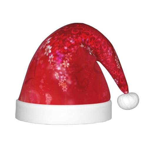ZhanMg Valentinstag Rot Herz Blume Santa Weihnachtsmütze - Xmas und Neujahr Party Kopfschmuck Perfekt für Halloween, Festival, jährliche Rituale von ZhanMg