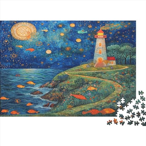 Zhangmyxsh Leuchtturm an der Küste 1000 Teile Puzzle Erwachsene Experten-Puzzle Realistisch für Erwachsene und Kinder ab 14 Jahren 1000 Puzzleteile (75x50cm) Karton von Zhangmyxsh