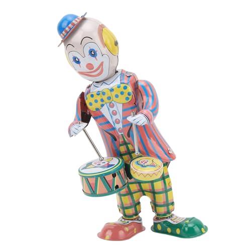 Zhangpu Wind -up Clown Toy, Tinplate Retro Clockwork Clown -Schlagzeuger -Figur Clown -Spielzeug für Kids Desktop Dekoration Zhangpu Wind -up Clown Toy, Tinplate Retro Clockwork Clown -Schlagzeuger -Figur Clown -Spielzeug für Kids Desktop Dekoration von Zhangpu