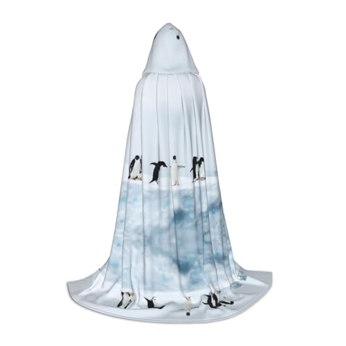 Halloween-Kapuzenumhang mit Pinguin-Druck, Hexe, Cosplay-Zubehör, Erwachsene/Kinder, Kostüm für Maskerade, Halloween, Familienfeier von Zhengjia