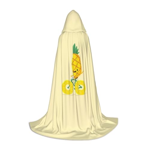 Zhengjia Ananas-Fahrradaufdruck, Halloween-Kapuzenumhang, Hexe, Cosplay-Zubehör, Erwachsene/Kinder, Kostüm für Maskerade, Halloween, Familienfeier von Zhengjia