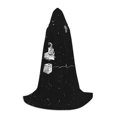 Zhengjia Astronauten-Galaxie-Druck, Halloween-Kapuzenumhang, Hexe, Cosplay-Zubehör, Erwachsene/Kinder, Kostüm für Maskerade, Halloween, Familienfeier von Zhengjia