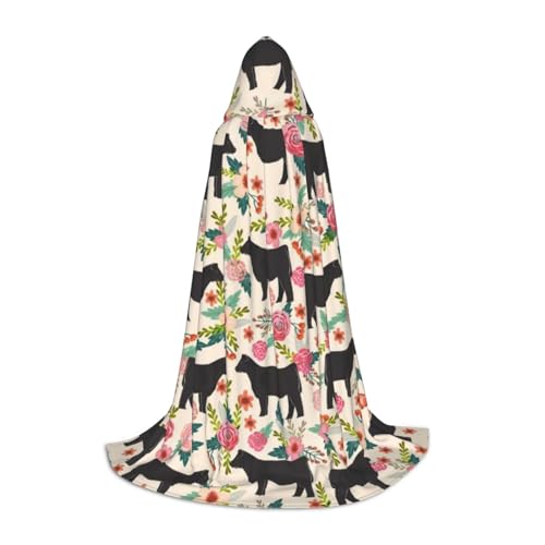 Zhengjia Cattle Farm Sanctuary Print Halloween Hooded Cape Witch Cosplay Accessories Adult/Kids Fancy Dress Costume For Maskerade, Halloween, Family Party von Zhengjia