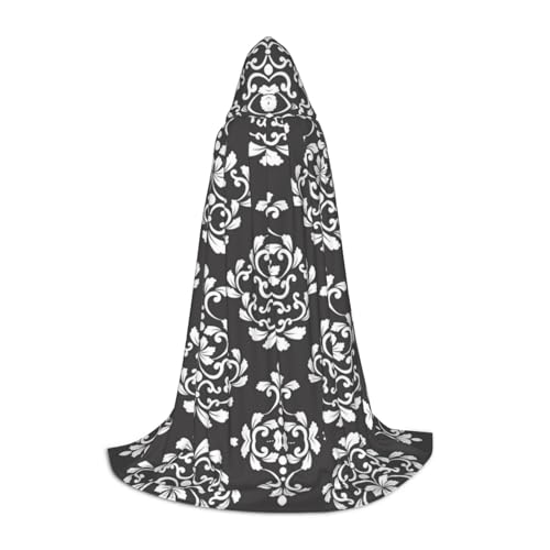 Zhengjia Damastmuster-Druck, Halloween-Kapuzenumhang, Hexe, Cosplay-Zubehör, Erwachsene/Kinder, Kostüm für Maskerade, Halloween, Familienfeier von Zhengjia