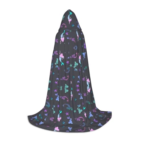Zhengjia Farbiger, schöner Meerjungfrauen-Druck, Halloween-Kapuzenumhang, Hexe, Cosplay-Zubehör, Erwachsene/Kinder, Kostüm für Maskerade, Halloween, Familienfeier Zhengjia Farbiger, schöner Meerjungfrauen-Druck, Halloween-Kapuzenumhang, Hexe, Cosplay-Zubehör, Erwachsene/Kinder, Kostüm für Maskerade, Halloween, Familienfeier von Zhengjia