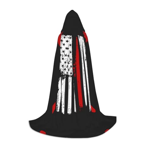 Zhengjia Feuerwehrmann Amerikanische Flagge Druck Halloween Kapuzenumhang Hexe Cosplay Zubehör Erwachsene/Kinder Kostüm für Maskerade, Halloween, Familienparty Zhengjia Feuerwehrmann Amerikanische Flagge Druck Halloween Kapuzenumhang Hexe Cosplay Zubehör Erwachsene/Kinder Kostüm für Maskerade, Halloween, Familienparty von Zhengjia
