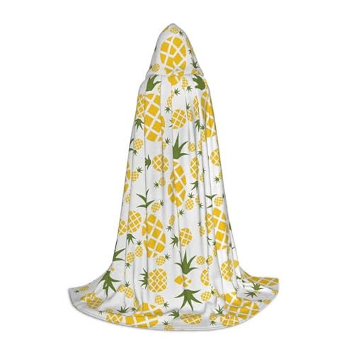 Zhengjia Halloween-Kapuzenumhang mit Ananas-Druck, Hexe, Cosplay-Zubehör, Erwachsene/Kinder, Kostüm für Maskerade, Halloween, Familienfeier von Zhengjia