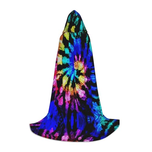 Zhengjia Halloween-Kapuzenumhang mit Batikdruck, Hexe, Cosplay-Zubehör, Erwachsene/Kinder, Kostüm für Maskerade, Halloween, Familienfeier von Zhengjia