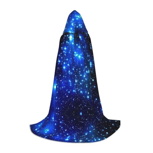 Zhengjia Halloween-Kapuzenumhang mit Galaxie-Stern-Druck, Hexe, Cosplay-Zubehör, Erwachsene/Kinder, Kostüm für Maskerade, Halloween, Familienfeier von Zhengjia