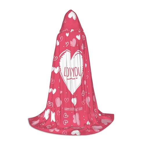 Zhengjia Halloween-Kapuzenumhang mit Herzaufdruck, Hexe, Cosplay-Zubehör, Erwachsene/Kinder, Kostüm für Maskerade, Halloween, Familienfeier von Zhengjia