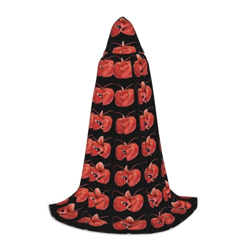 Zhengjia Halloween-Kapuzenumhang mit Hummer-Aufdruck, Hexen-Cosplay-Zubehör, Erwachsenen-/Kinder-Kostüm, für Maskerade, Halloween, Familienfeier von Zhengjia
