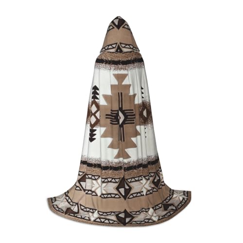 Zhengjia Halloween-Kapuzenumhang mit Indianer-Druck, Hexe, Cosplay-Zubehör, Erwachsenen-/Kinder-Kostüm, für Maskerade, Halloween, Familienfeier von Zhengjia