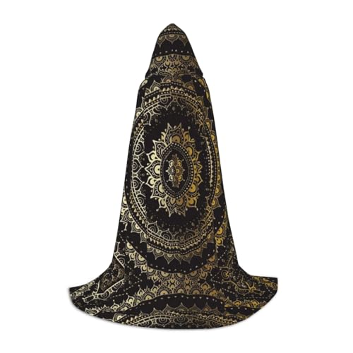 Zhengjia Halloween-Kapuzenumhang mit Kreisdruck, Hexe, Cosplay-Zubehör, Erwachsene/Kinder, Kostüm für Maskerade, Halloween, Familienfeier von Zhengjia