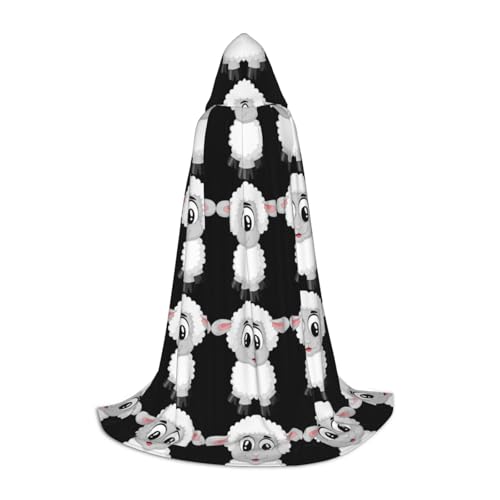 Zhengjia Halloween-Kapuzenumhang mit Lamm, Hexe, Cosplay-Zubehör, Erwachsene/Kinder, Kostüm für Maskerade, Halloween, Familienfeier von Zhengjia