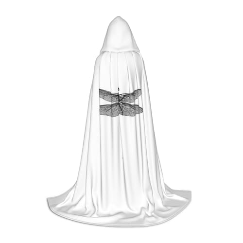 Zhengjia Halloween-Kapuzenumhang mit Libellen-Druck, Hexe, Cosplay-Zubehör, Erwachsene/Kinder, Kostüm für Maskerade, Halloween, Familienfeier von Zhengjia