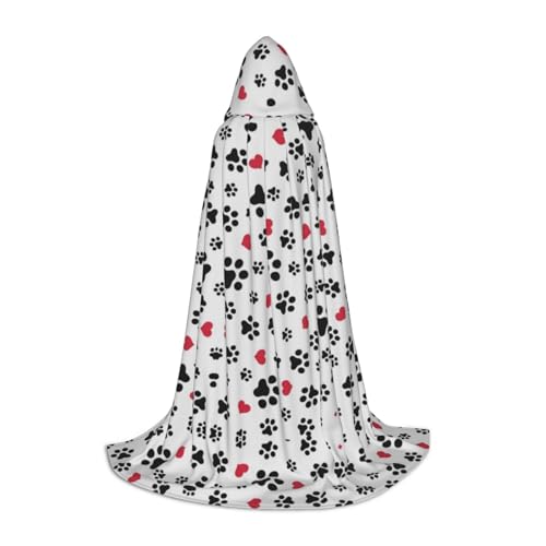 Zhengjia Halloween-Kapuzenumhang mit Pfotenabdruck, Hexe, Cosplay-Zubehör, Erwachsene/Kinder, Kostüm für Maskerade, Halloween, Familienfeier von Zhengjia
