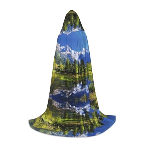 Zhengjia Halloween-Kapuzenumhang mit Schneegebirge, Hexen-Zubehör, Erwachsene/Kinder, Kostüm, für Maskerade, Halloween, Familienfeier von Zhengjia