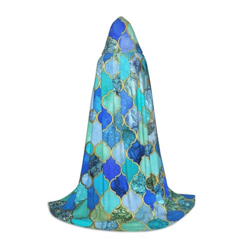 Zhengjia Halloween-Kapuzenumhang mit Steinmuster, Hexe, Cosplay-Zubehör, Erwachsenen-/Kinder-Kostüm, für Maskerade, Halloween, Familienfeier von Zhengjia