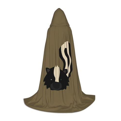 Zhengjia Halloween-Kapuzenumhang mit Stinktierdruck, Hexe, Cosplay-Zubehör, Erwachsene/Kinder, Kostüm für Maskerade, Halloween, Familienfeier von Zhengjia