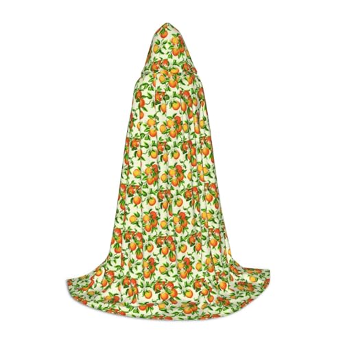 Zhengjia Halloween-Kapuzenumhang mit gelben Blüten und orangefarbenen Früchten, Hexe, Cosplay-Zubehör, Erwachsene/Kinder, Kostüm für Maskerade, Halloween, Familienfeier von Zhengjia