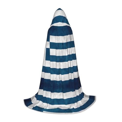 Zhengjia Halloween-Kapuzenumhang mit griechischer Flagge, Hexe, Cosplay-Zubehör, Erwachsene/Kinder, Kostüm für Maskerade, Halloween, Familienfeier von Zhengjia