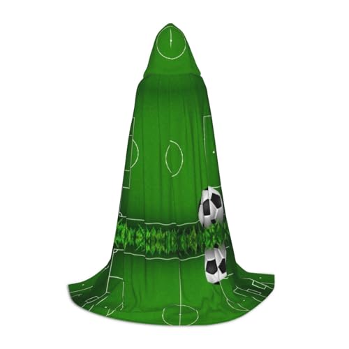 Zhengjia Halloween-Kapuzenumhang mit grünem Ballfeld-Druck, Hexe, Cosplay-Zubehör, Erwachsene/Kinder, Kostüm für Maskerade, Halloween, Familienfeier von Zhengjia