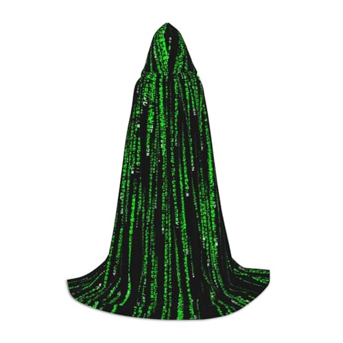 Zhengjia Halloween-Kapuzenumhang mit grüner Zahl, Hexe, Cosplay-Zubehör, Erwachsene/Kinder, Kostüm für Maskerade, Halloween, Familienfeier von Zhengjia