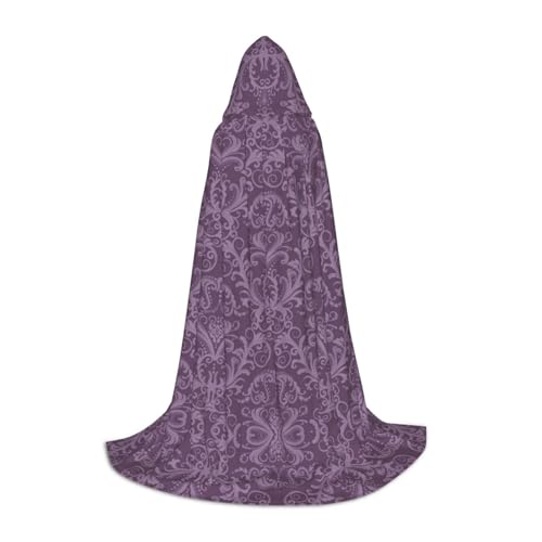 Zhengjia Halloween-Kapuzenumhang mit violettem Druck, Hexe, Cosplay-Zubehör, Erwachsene/Kinder, Kostüm für Maskerade, Halloween, Familienfeier von Zhengjia