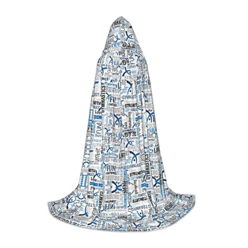 Zhengjia Halloween-Umhang mit Kapuze, Hexe, Cosplay-Zubehör, für Erwachsene/Kinder, Kostüm, für Maskerade, Halloween, Familienfeier, Blau von Zhengjia