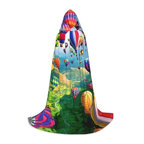 Zhengjia Heißluftballon-Druck, Halloween-Kapuzenumhang, Hexe, Cosplay-Zubehör, Erwachsene/Kinder, Kostüm für Maskerade, Halloween, Familienfeier von Zhengjia