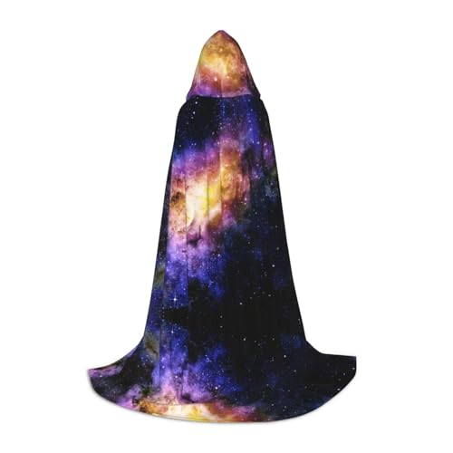 Zhengjia Hexenumhang mit Galaxie im Universum, Halloween-Kapuzenumhang, Cosplay-Zubehör, Erwachsenen-/Kinder-Kostüm, für Maskerade, Halloween, Familienfeier von Zhengjia