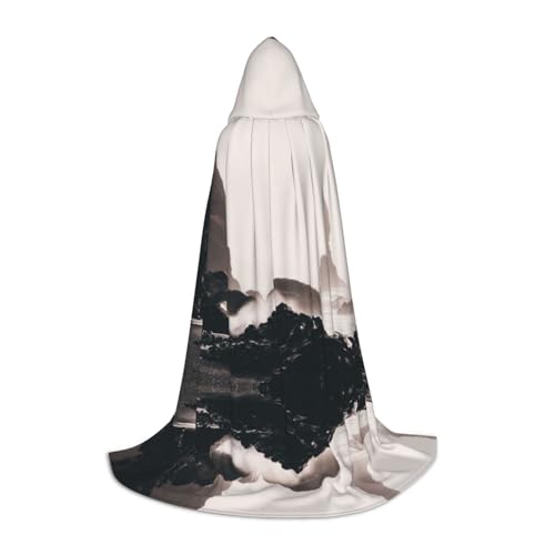 Zhengjia Island-Druck, Halloween-Kapuzenumhang, Hexe, Cosplay-Zubehör, Erwachsene/Kinder, Kostüm für Maskerade, Halloween, Familienfeier von Zhengjia