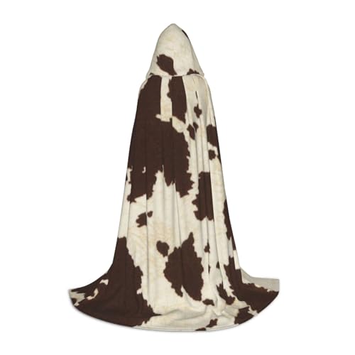 Zhengjia Kuhfell-Druck, Halloween-Kapuzenumhang, Hexe, Cosplay-Zubehör, Erwachsene/Kinder, Faschingskostüm für Maskerade, Halloween, Familienfeier von Zhengjia
